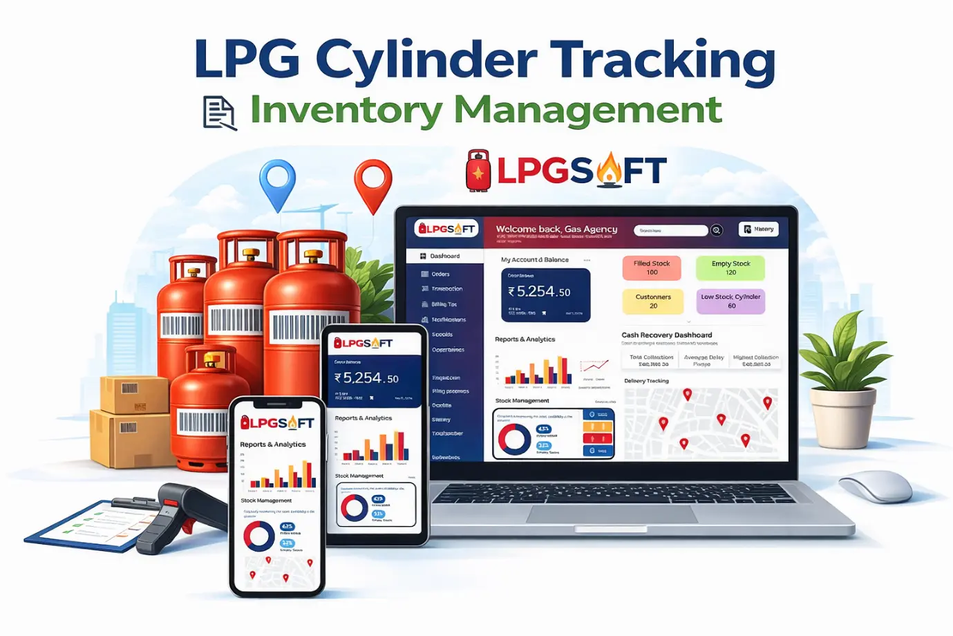 LPG stock and delivery tracking software